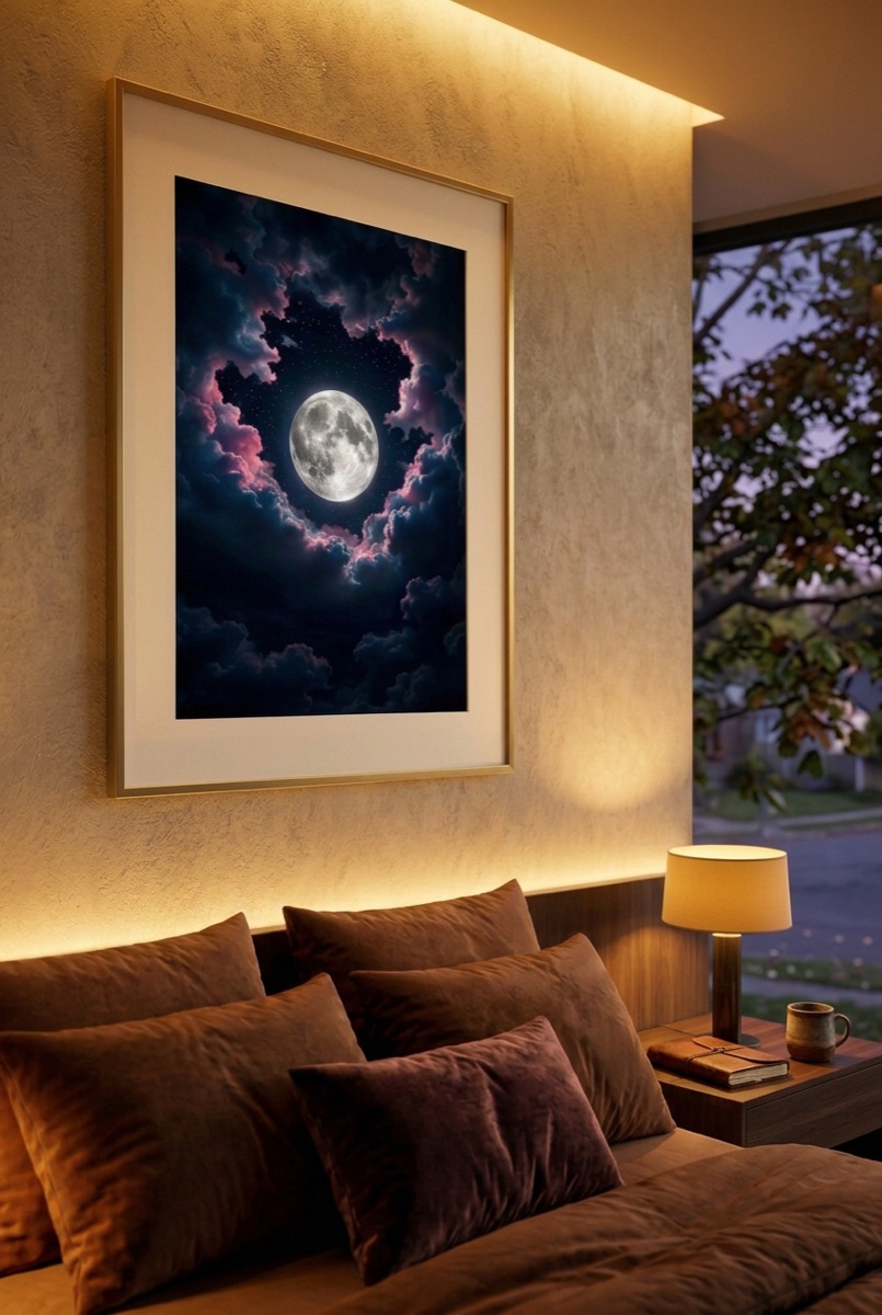 Affiche pleine lune — chambre